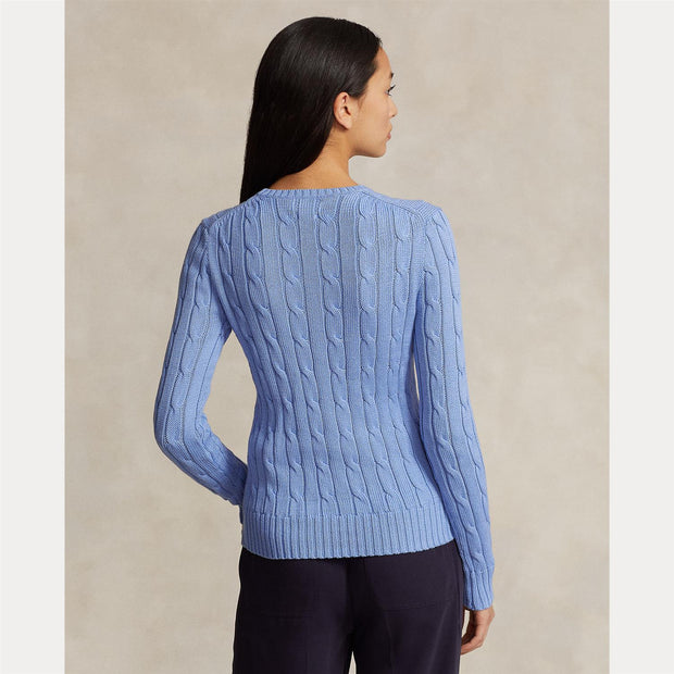 Lyseblå Cable Knit Cotton Sweater - Stilshoppen