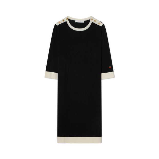 Sort/Ecru Nour Contrast Dress