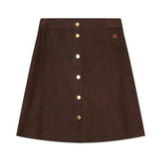 Mørkebrunt Alianne Suede Skirt