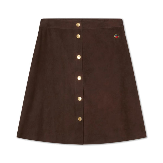 Mørkebrunt Alianne Suede Skirt
