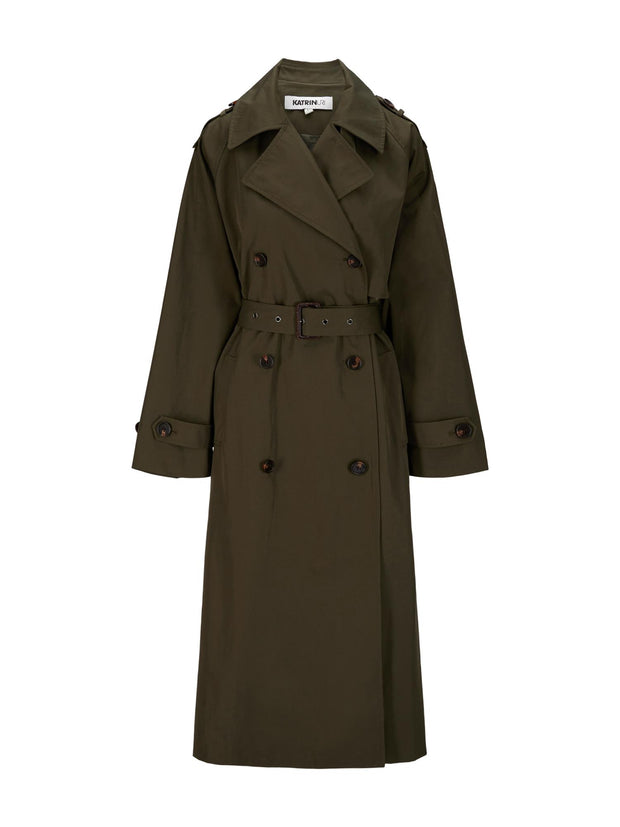 Armygrønn Trench Coat