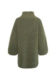 Grønn Fam Patch Long Sweater - Stilshoppen