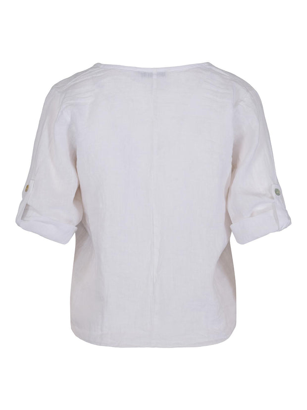 V-Neck Tie Blouse