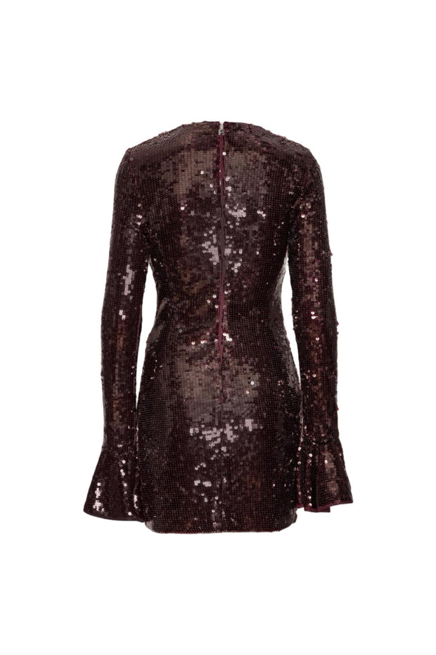 Burgunder Sequins LS Mini Dress - Stilshoppen