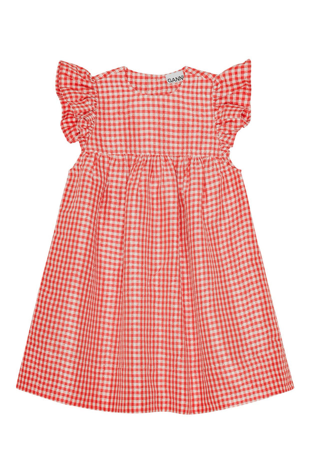 Crinkled Taffeta Frill Mini Dress