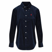 Navy Slim Fit Corduroy Shirt - Stilshoppen