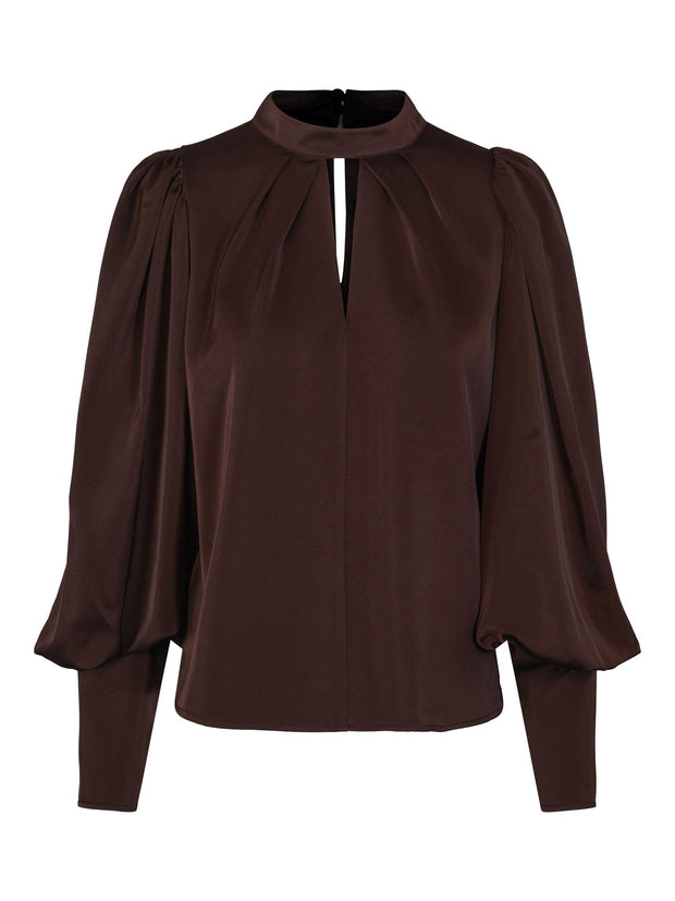 Mørk Brun Special Sleeve Blouse - Stilshoppen