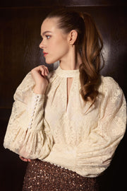 Creme Fashion Embr Blouse - Stilshoppen