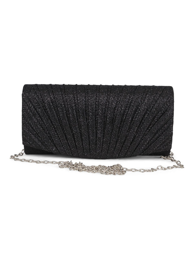 Sort Small Lurex Party Bag - Stilshoppen