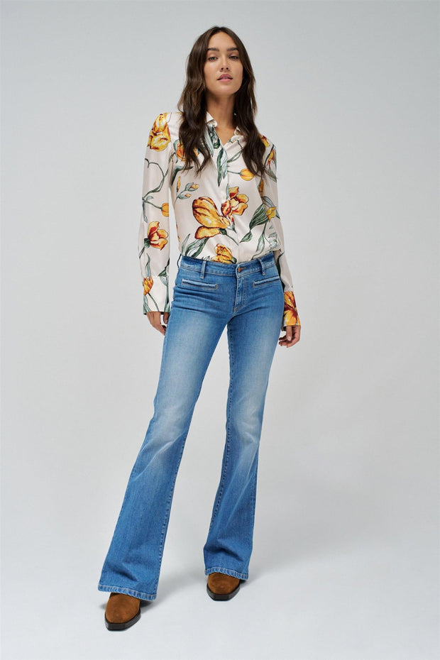 Blå Wonder Puch Up Flare Jeans