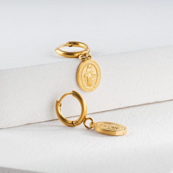 Gull madonna ørepynt - Stilshoppen