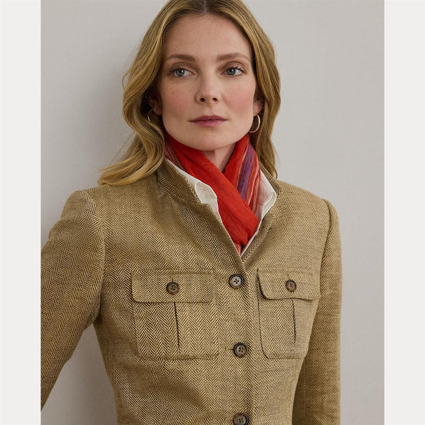 Jathnay Herringbone Linen Blazer