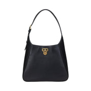 Sort Leather LargeTaner Shoulder  Bag - Stilshoppen