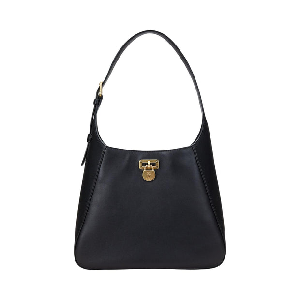 Sort Leather LargeTaner Shoulder  Bag - Stilshoppen