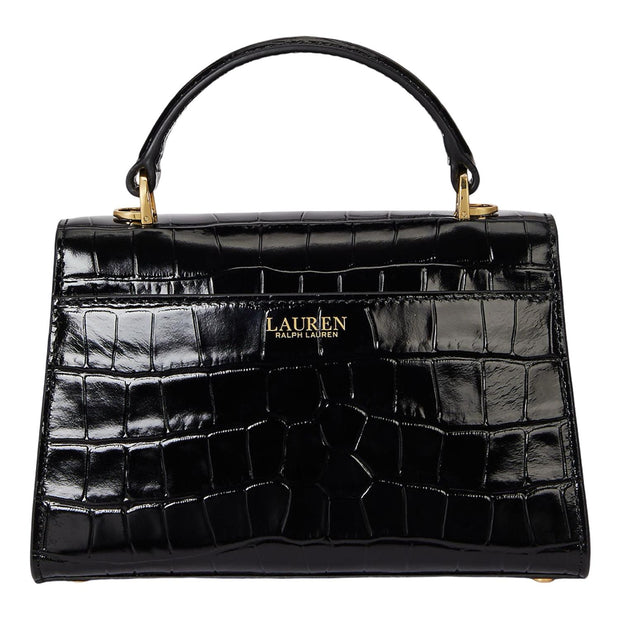 Sort Crocodile Small Farrah Satchel
