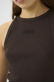 Brun GZdrew rhinestone logo tank - Stilshoppen