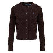 Brown Cabel Knit Wool-Cashmere cardigan - Stilshoppen