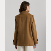 Cognac Wool Blend Peacoat - Stilshoppen