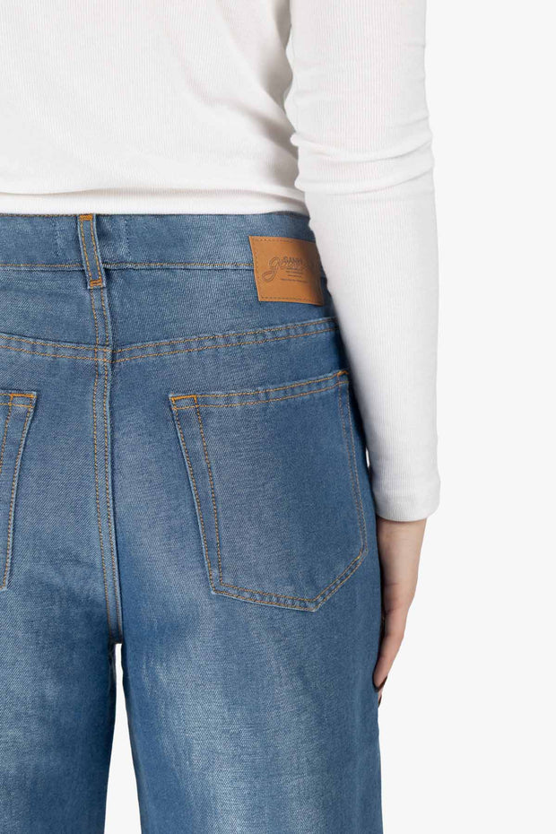 Blå Shiny Welt Denim Izay