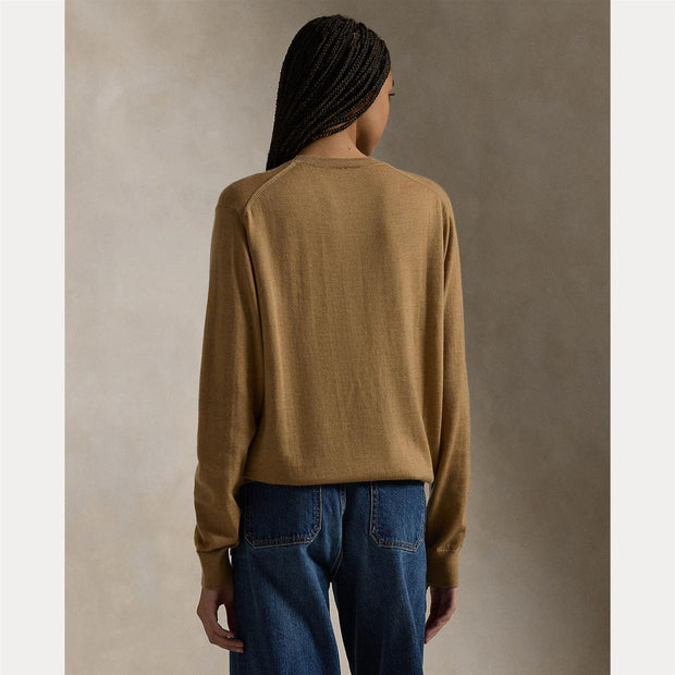 Camel Wool Crewneck Sweater - Stilshoppen