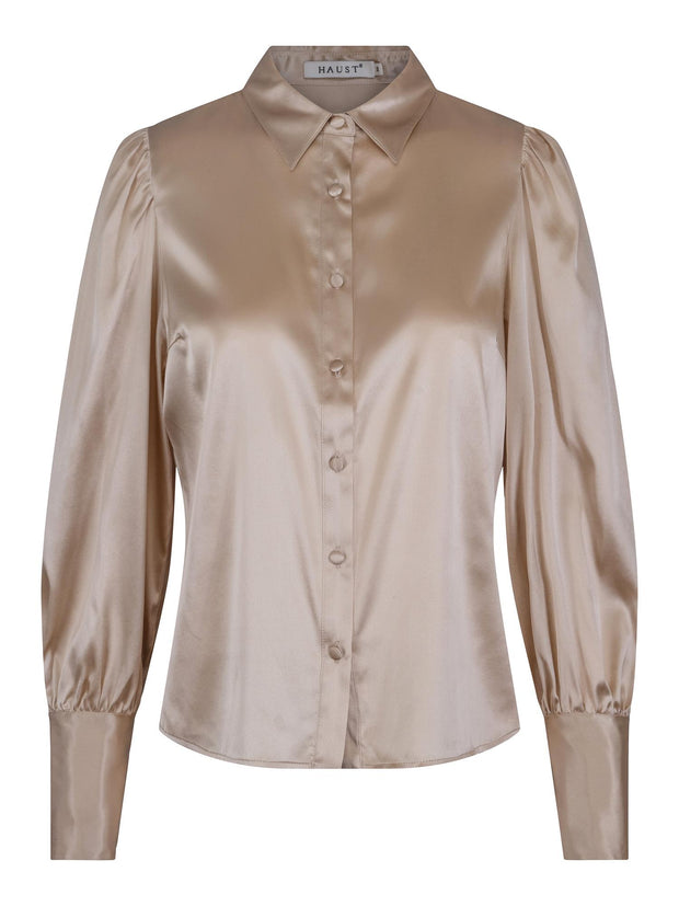 Beige Feminine Silk Blouse - Stilshoppen