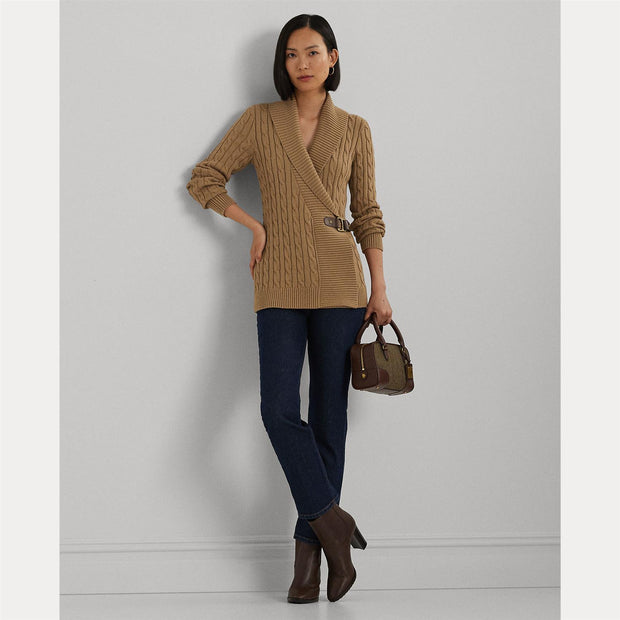 Camel Buckled Sweater - Stilshoppen