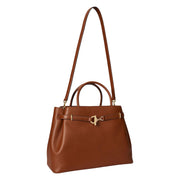 Cognac Leather Large Blaike Satchel