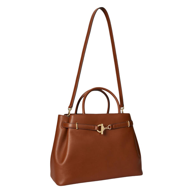 Cognac Leather Large Blaike Satchel