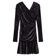 Sort Velour Jersey Crossover Ruched Mini Dress