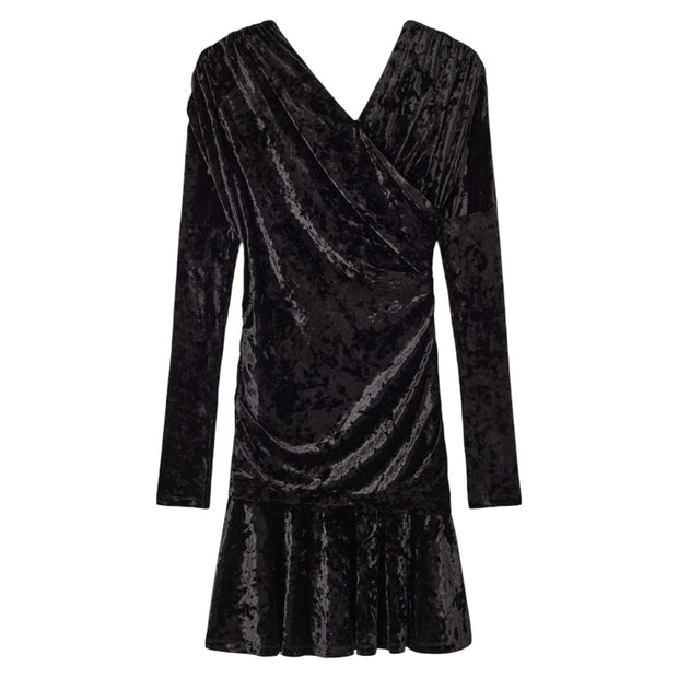 Sort Velour Jersey Crossover Ruched Mini Dress