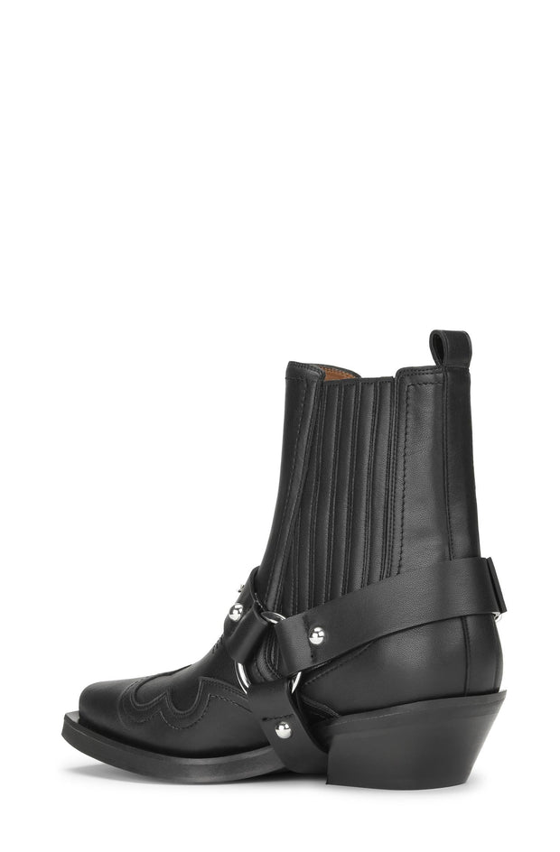 Sorte Fitted Chelsea Western Boot - Stilshoppen