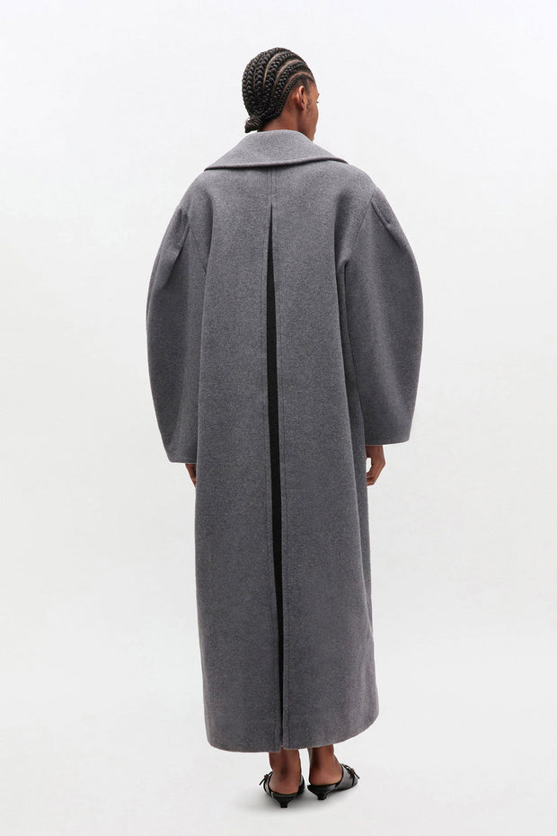 Grå Peacoat Wool Long Coat - Stilshoppen