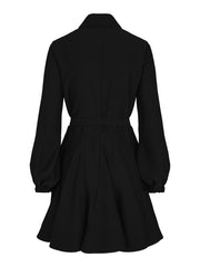 Sort Button Dress - Stilshoppen