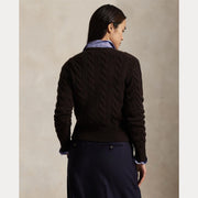 Brown Cabel Knit Wool-Cashmere cardigan - Stilshoppen