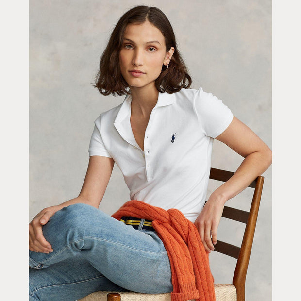 Hvit Julie Polo Slim Short Shirt