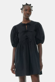 Cotton Poplin Tie Mini Dress