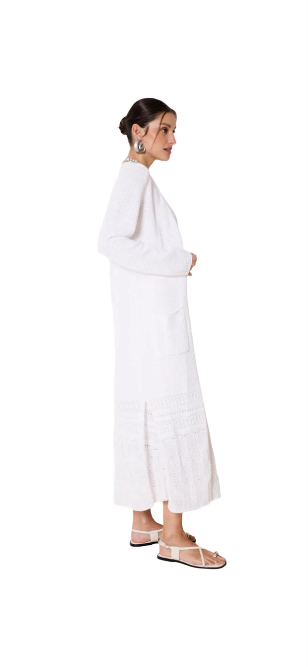 White Pomek long cardigan - Stilshoppen
