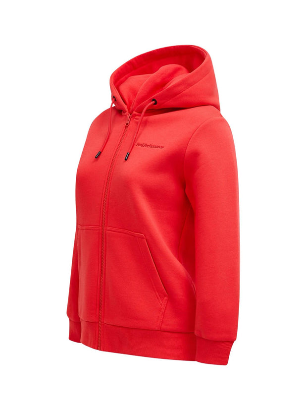 Brilliant Red W Original Small Logo Zip Hood