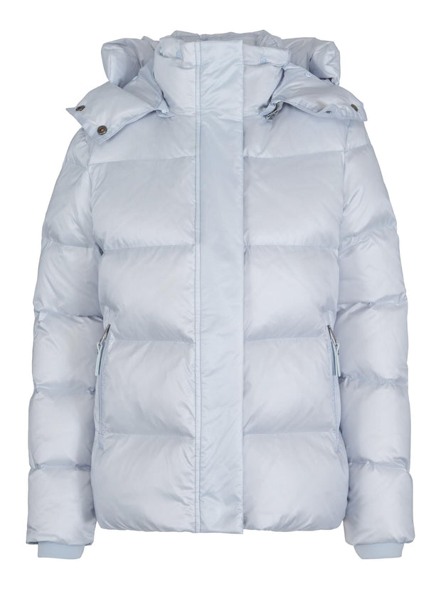 Lyseblå Short Hooded Puffer Jacket