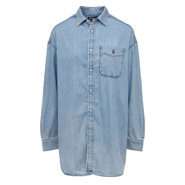 Lyseblå Oversize cotton denim shirt