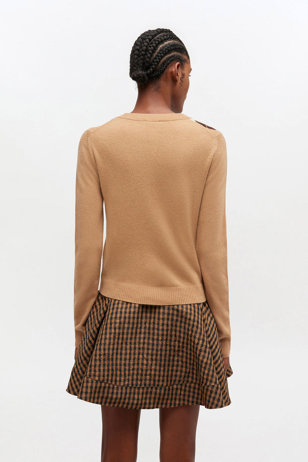 Beige Cashmere Wool Mix Cardigan - Stilshoppen