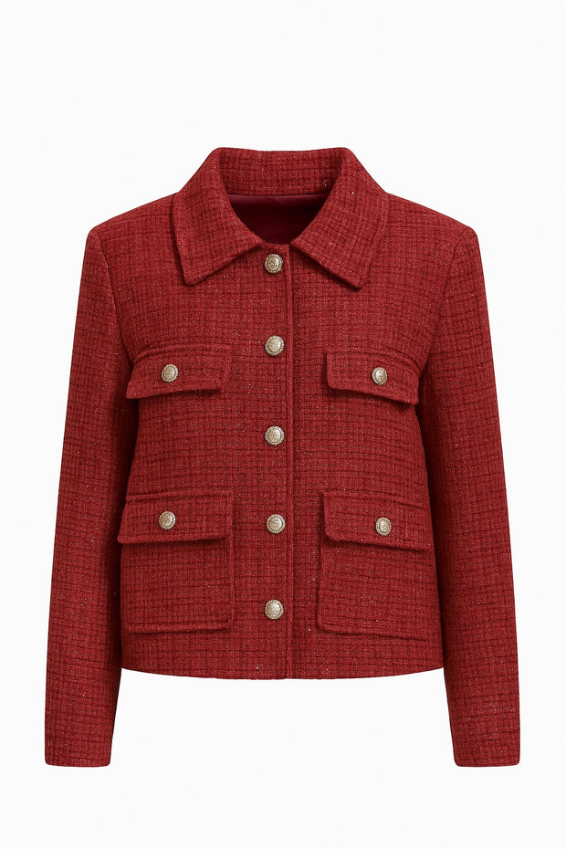 Burgunder Tweedblazer
