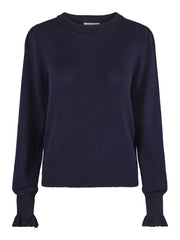 Navy Feminine knitted pullover - Stilshoppen