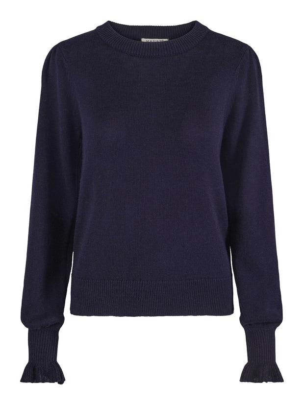 Navy Feminine knitted pullover - Stilshoppen