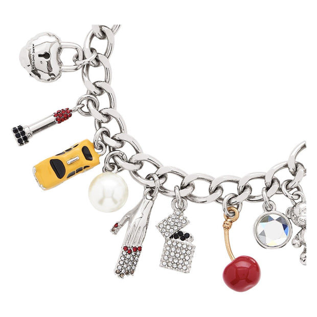 Sølv/Multi Charm Bracelet