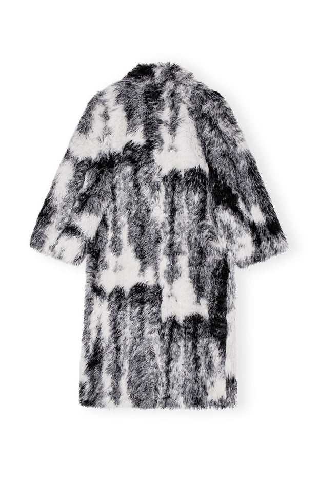 Sort/hvit  Faux Fur Coat - Stilshoppen