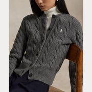 Cabel Knit Wool-Cashmere cardigan