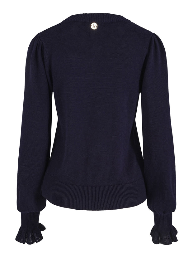 Navy Feminine knitted pullover - Stilshoppen