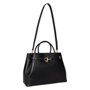 Sort Leather Large Blaike Satchel