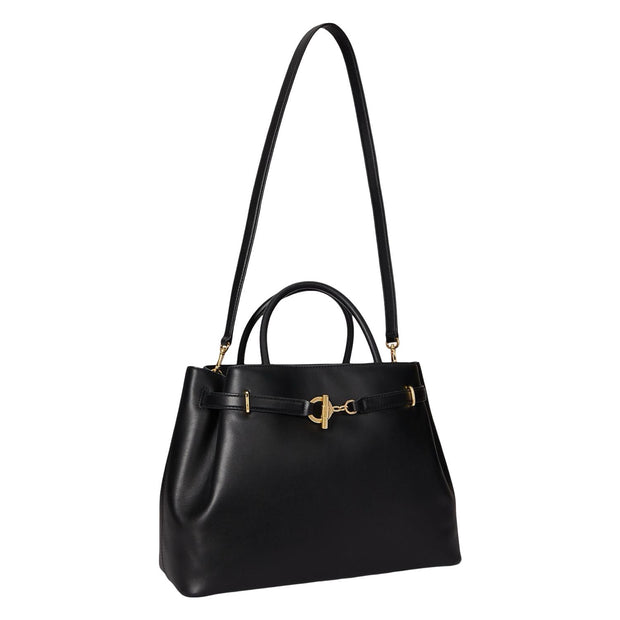 Sort Leather Large Blaike Satchel